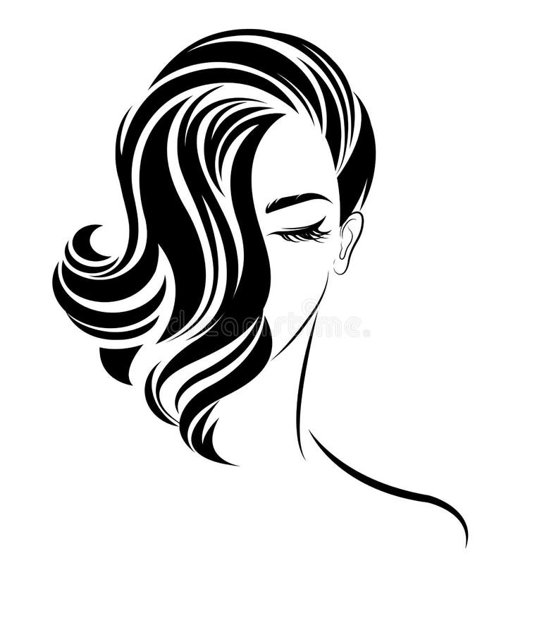 Women Shot Hair Style Icon, Logo Women on White Background Stock Vector -  Illustration of people, elegance: 179438759