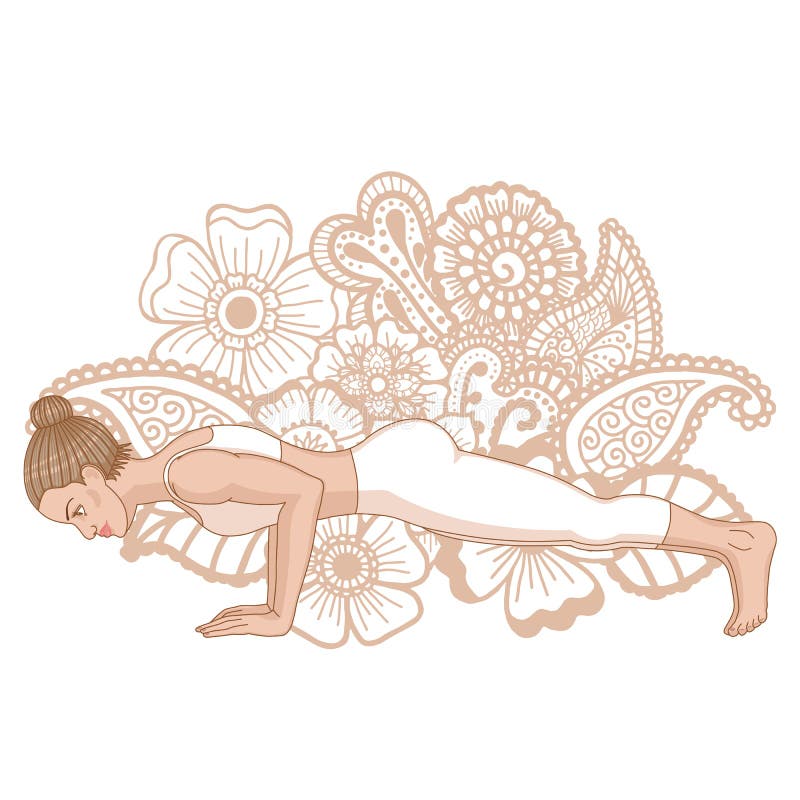 yoga pose. Vector illustration. chaturanga pose 8321581 Vector Art