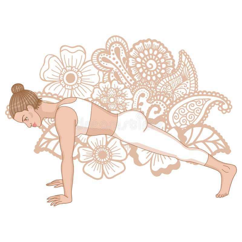 yoga pose. Vector illustration. chaturanga pose 8321581 Vector Art