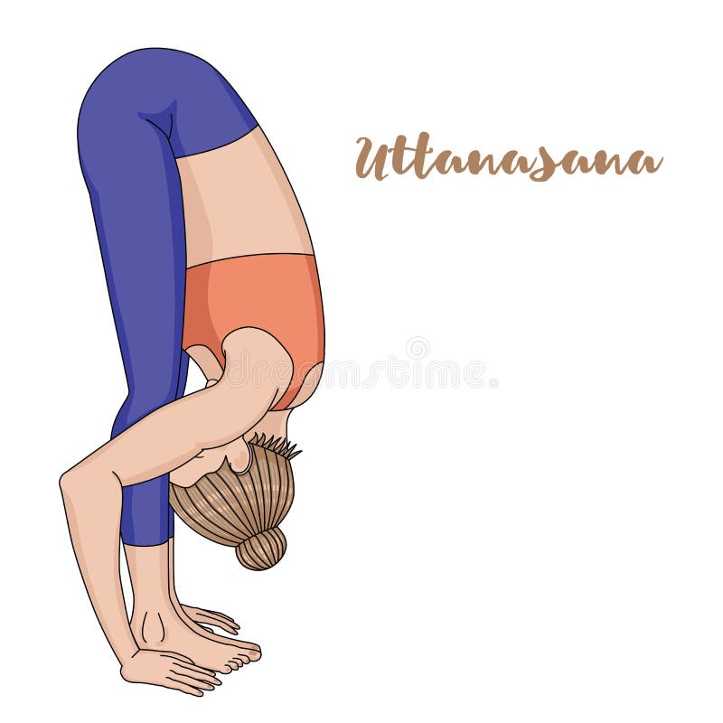Silhouette of Uttanasana stock illustration. Illustration of uttanasana ...