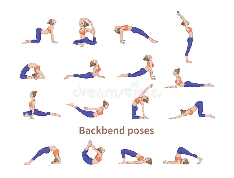 Women silhouettes. Collection of yoga poses