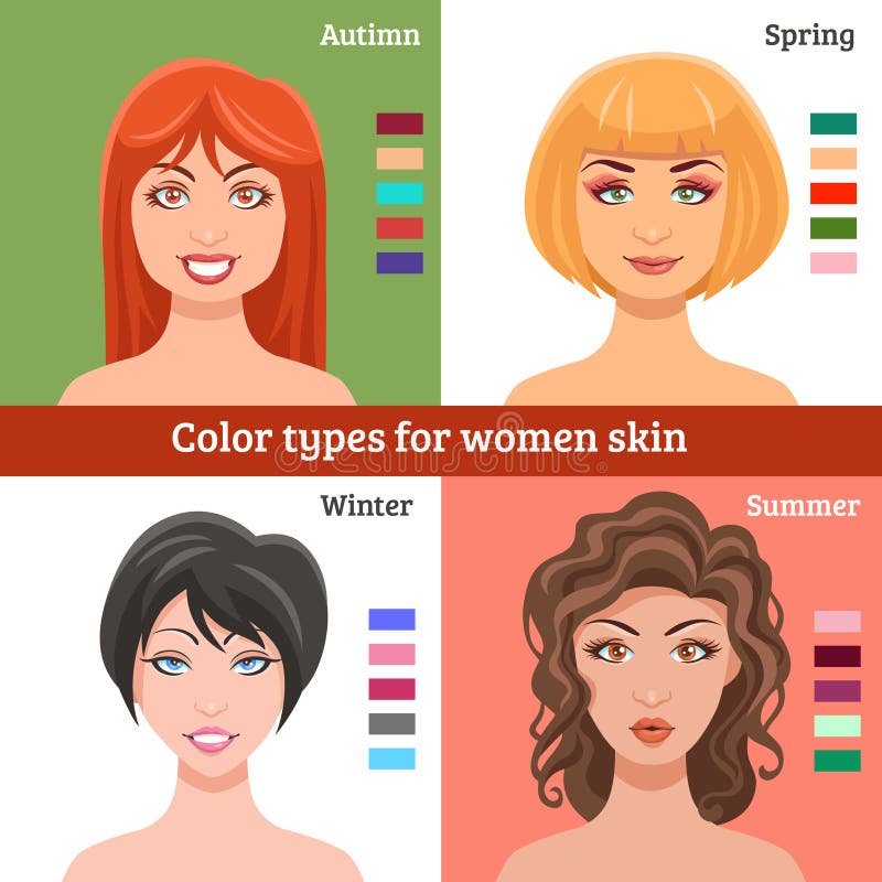 Women Skin Types Set stock vector. Illustration of infographics - 75519937