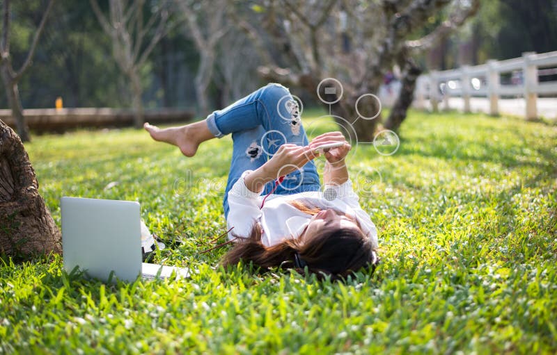 Women using mobile payments online shopping and icon customer network connection on screen