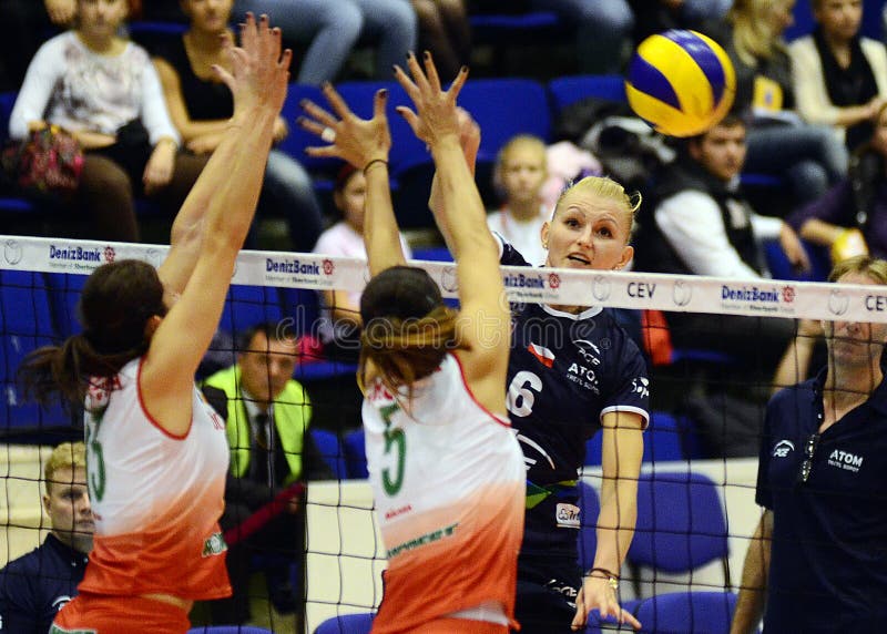 Women Volleyball Players Pictured in Action during Champions League ...