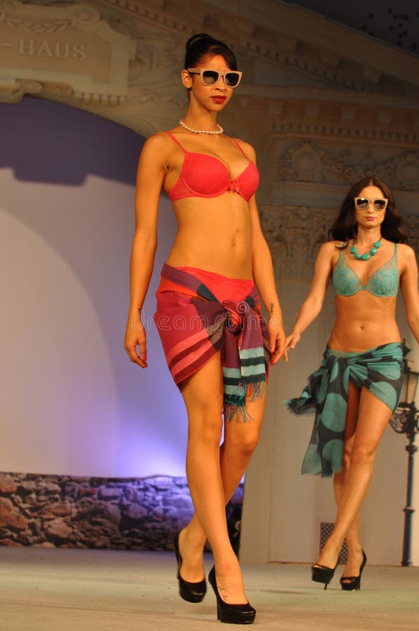 Women Wearing Underwear and Bra at Fashion Show Editorial