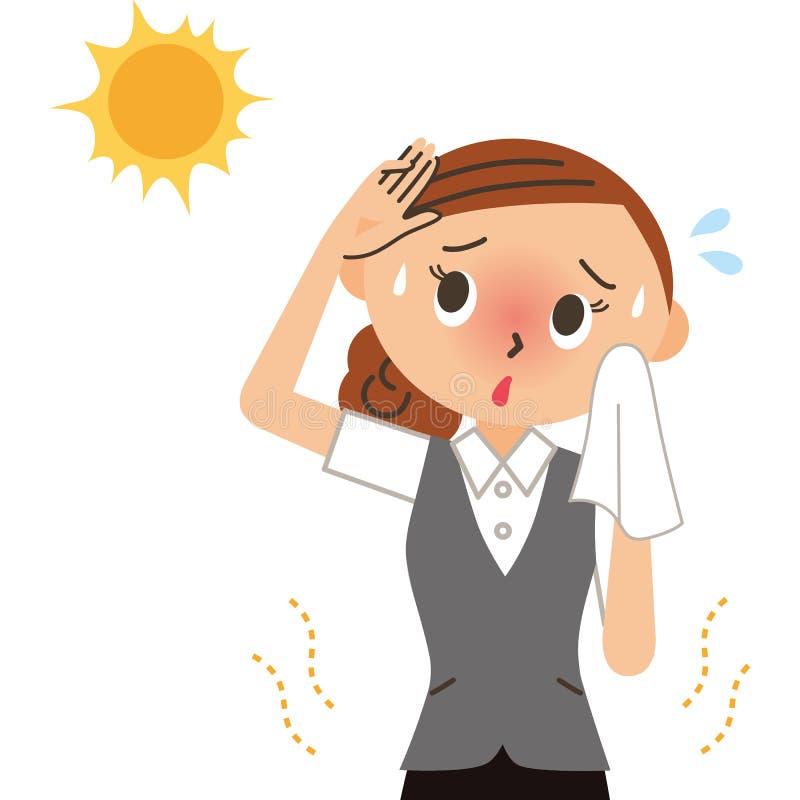 Women Workers in Heatstroke Stock Vector - Illustration of water, heat ...