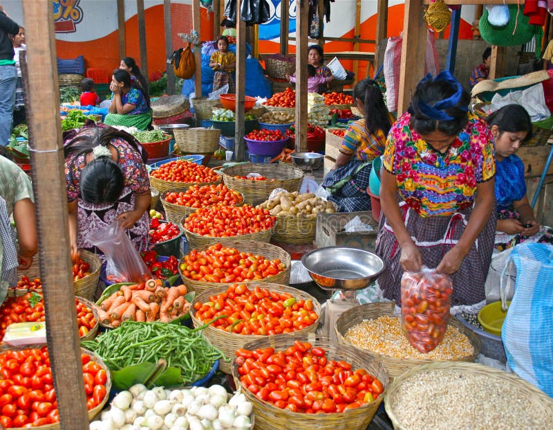 Women Working In Colorful Guatemala Market