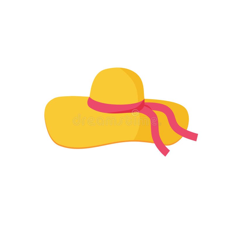 Womens Beach Hat Icon, Cartoon Style Stock Illustration - Illustration ...