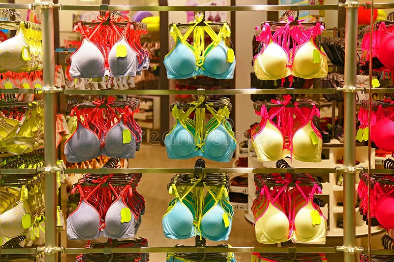 Women`s Bras for Sale in Market. Vareity of Bra Hanging in Lingerie  Underwear Store Stock Image - Image of color, dress: 159708589