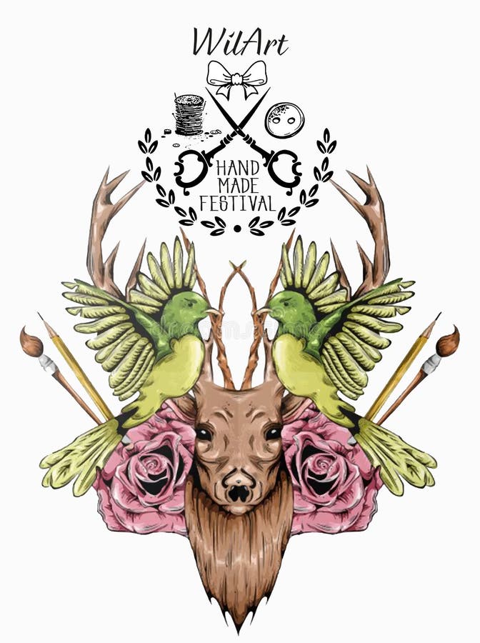 Wonderful Animal Deer Hand Made Watercolor in Vector illustration vector illustration Wonderful Animal Deer Hand Made Watercolor in Vector illustration vector illustration
