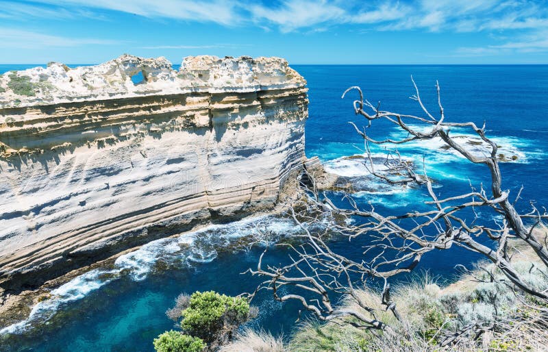 Wonderful Cliffs Scenario Along the Great Ocean Road, Australia Stock