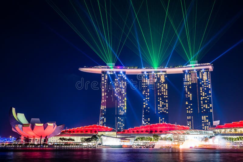 wonderful light show at singapore editorial photography image of