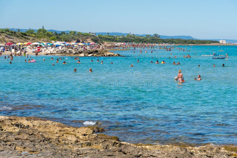 Wonderful Mediterranean coast beach in Puglia, South Italy