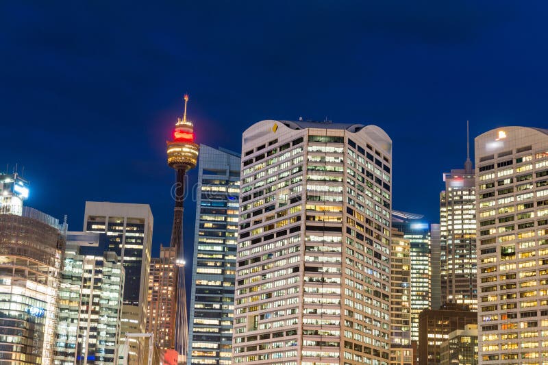 Wonderful night skyline of Sydney, Australia royalty free stock photography