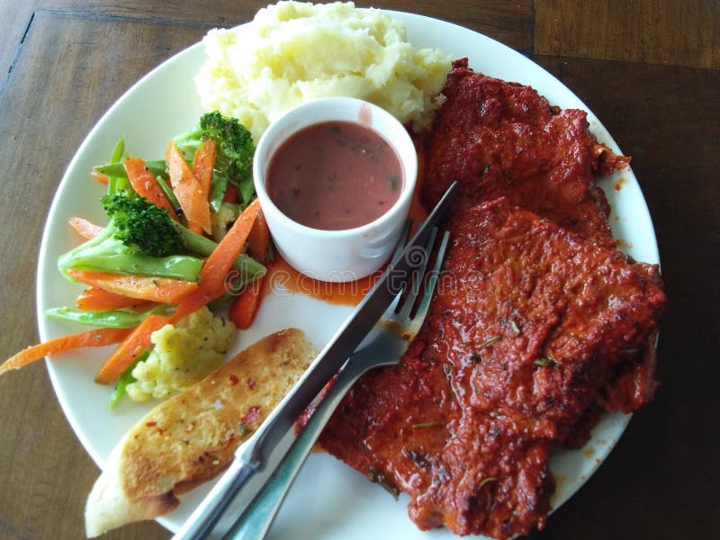 A Wonderful Plate of Continental Food Stock Photo Image of fish
