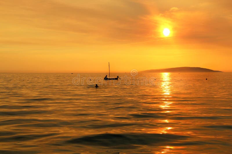 Wonderful sea sunset in Croatia stock photography Wonderful sea sunset in Croatia stock photography