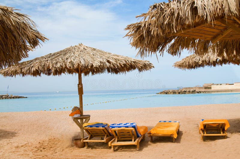 Wonderful solar beach in the Egypt.