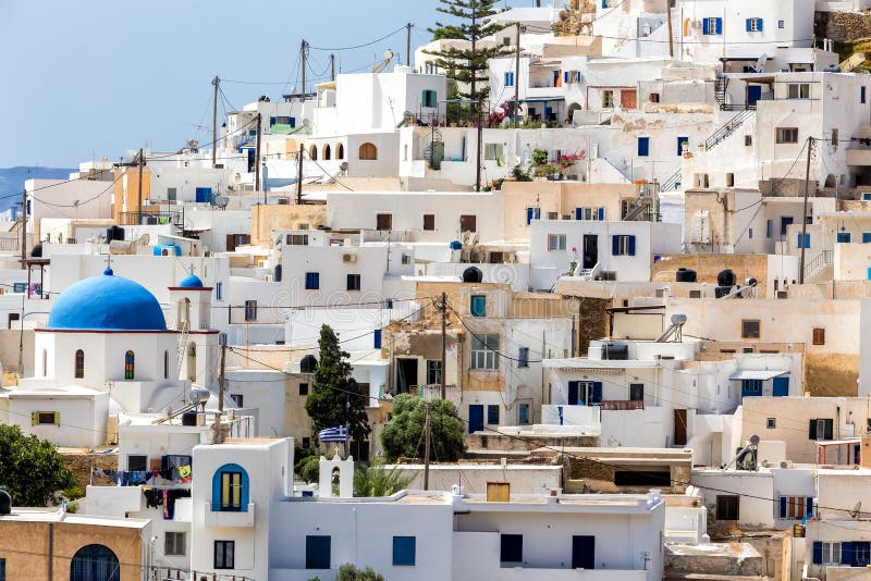 Wonderful view of City buildings in Ios Island, Greece