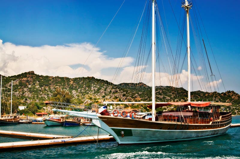 Wonderful view of yachts in the bay.