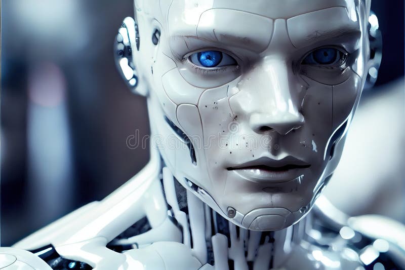 Wondrous Portrait of Artificial Intelligent Humanoid Robot in Skeleton ...