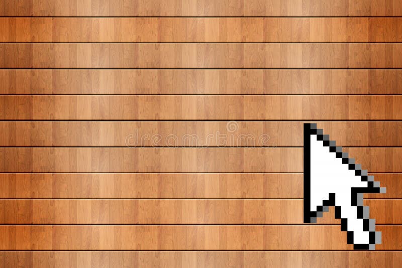 Wood background and mouse cursor stock illustration Wood background and mouse cursor stock illustration