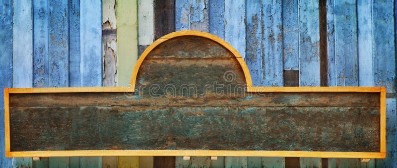 wood banner on old
