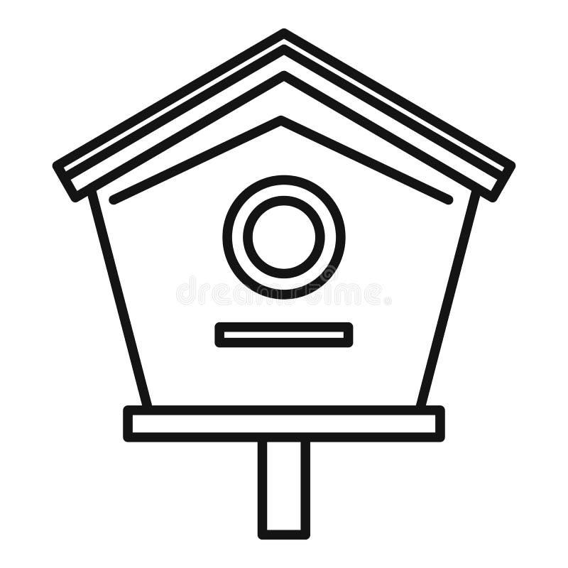 Wood Bird House Icon, Outline Style Stock Vector - Illustration of