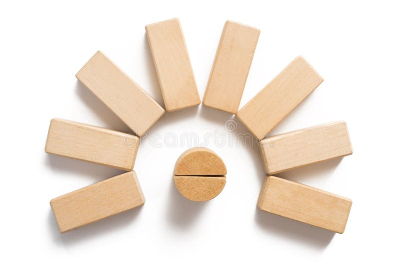 Wood block stacking as circular step. royalty free stock photos
