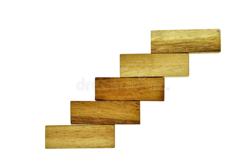 Wood block stacking as step stair royalty free stock image