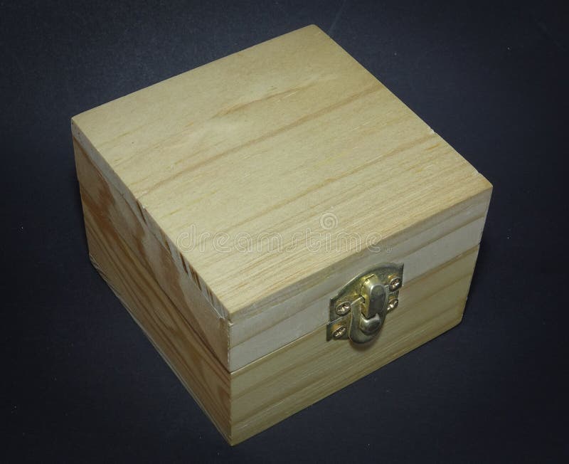 Wood box with lock stock photo. Image of carving, furniture 225482860