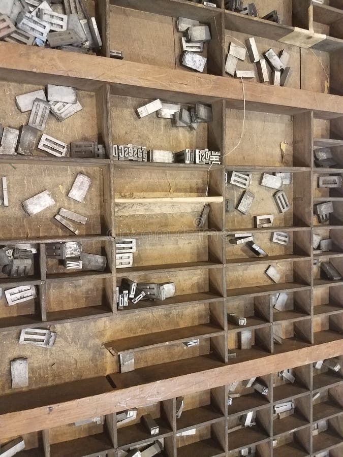 Wood Box of Old Printing Press Letters Stock Photo Image of numbers