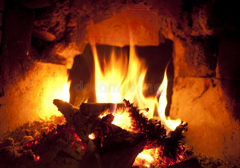 Wood Burning In Fireplace Picture. Image 14230418
