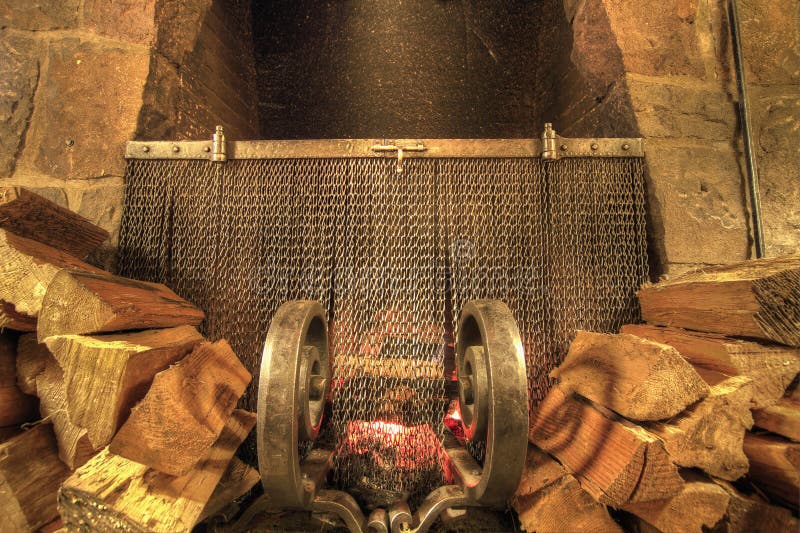 Wood Burning Stone Fireplace royalty free stock image Wood Burning Stone Fireplace royalty free stock image