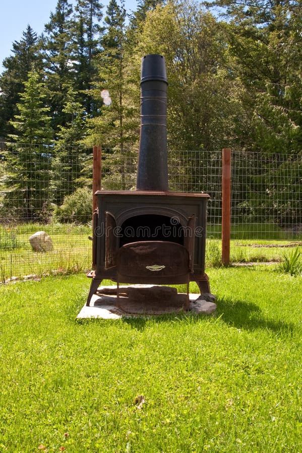 Wood burning stove stock photo. Image of chimney, heat 35984090