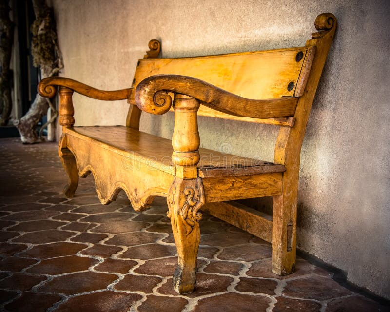 Wood Carved Bench stock photo. Image of carved, southwestern 41102212
