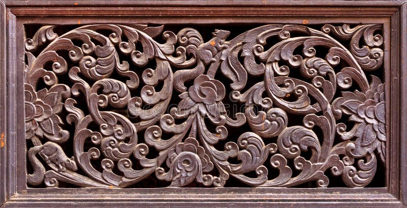 Wood carving texture or Wood carving background.