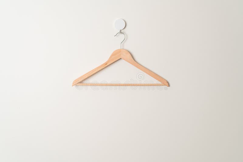 Wood Clothes Hanger on Wall Stock Image Image of metal, hook 238751257