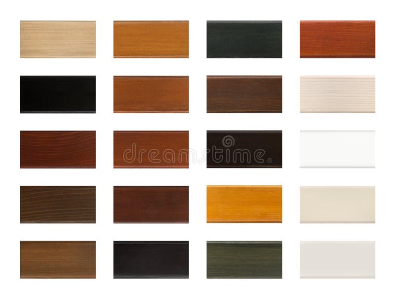 Wood Color Sample Swatch Chart Isolated on White with Clipping Path