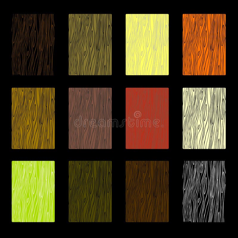 A set of 12 different colour wood samples. A set of 12 different colour wood samples.