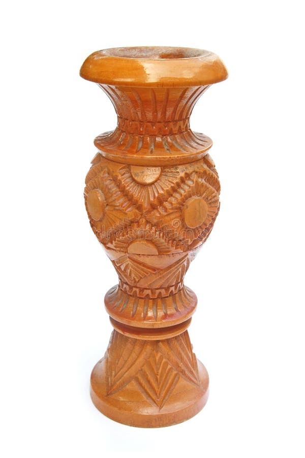 Wood craft vase stock image. Image of asian, bowl, antique 35086487