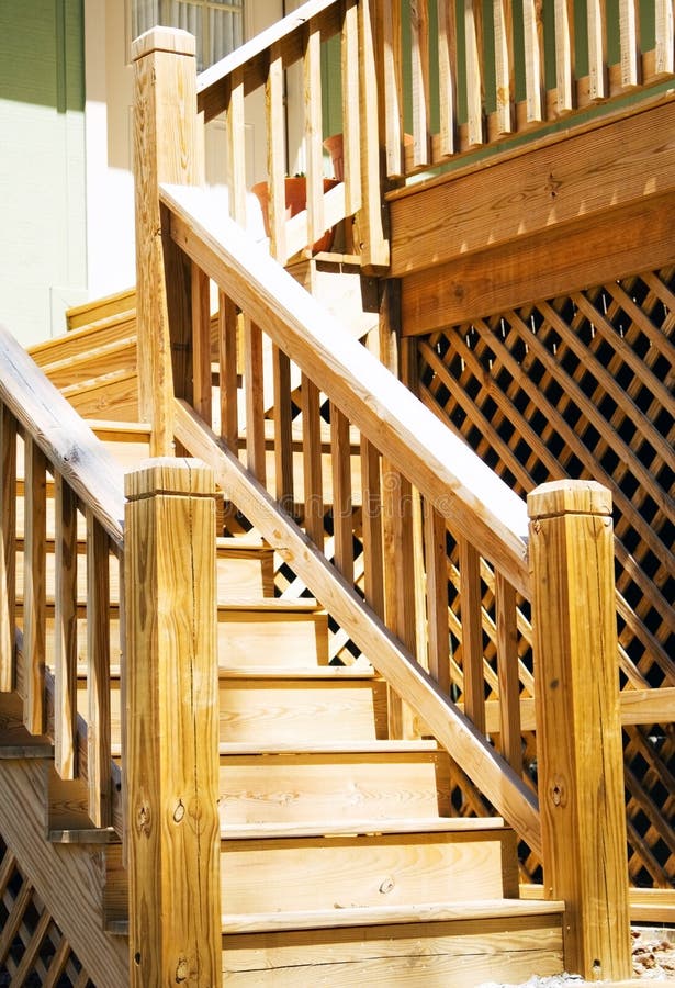 Wood deck steps stock image. Image of architecture, colour 