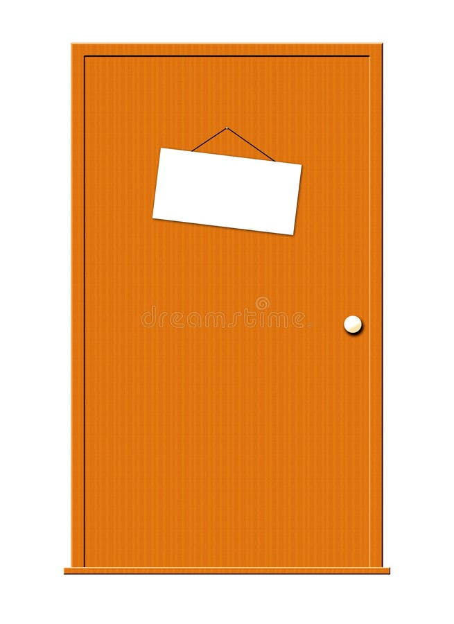 Wood Door with Blank Window Stock Illustration Illustration of