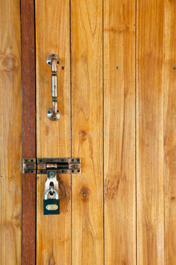 Wood door with locked
