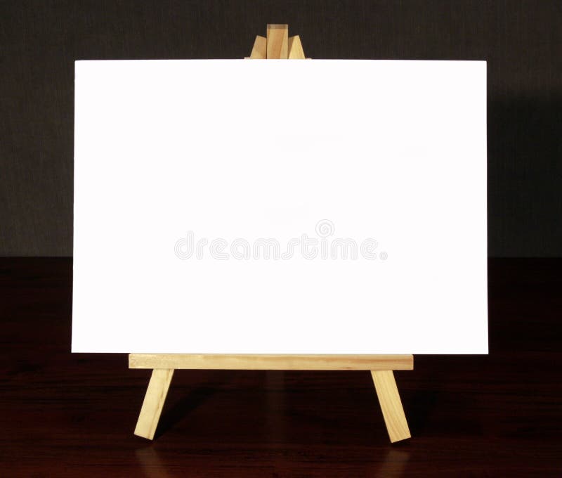 Wood Easel With White Canvas
