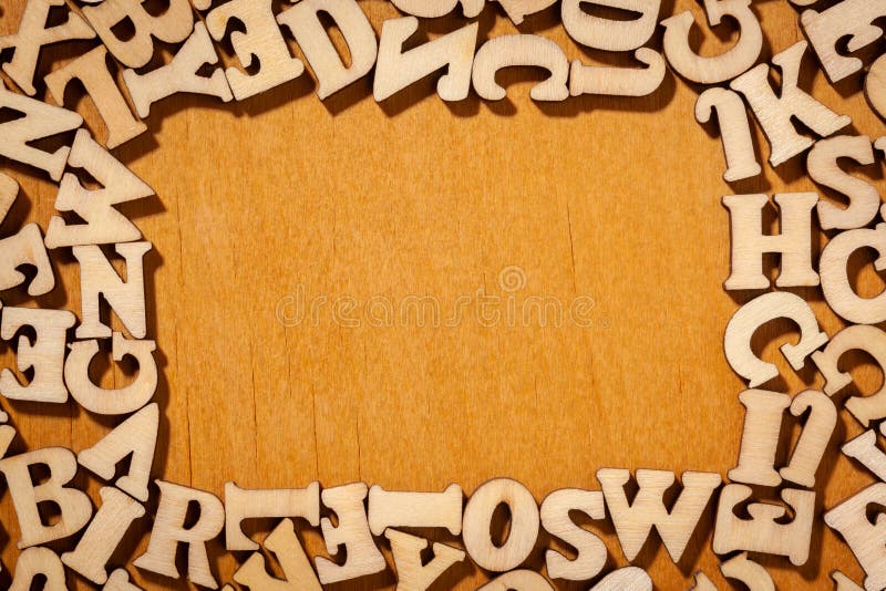 Wood English letters stock image. Image of scattered 259647717