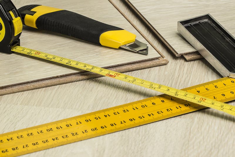 Wood flooring and tools stock photo. Image of floor, installed 12111176
