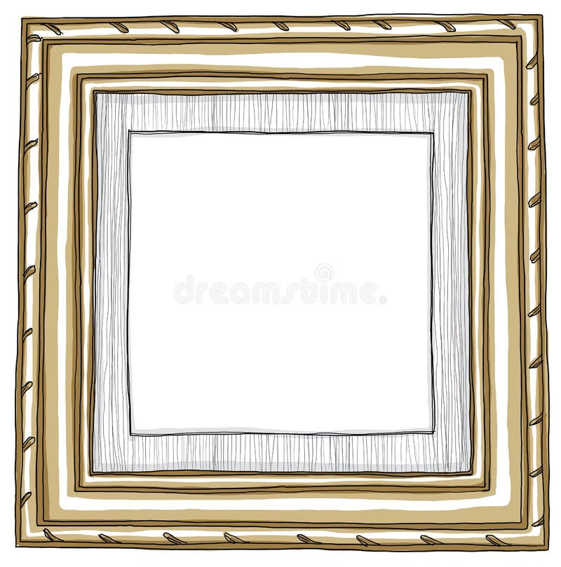 Wood Framed painting stock illustration. Illustration of drawing 43319859