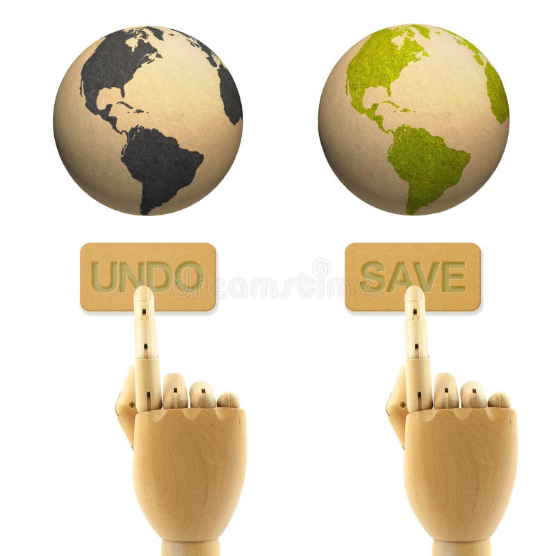 Wood hand press undo and save buttons earth