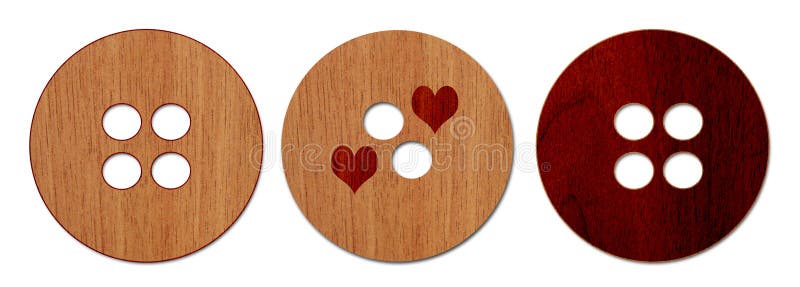 Wood Illustrated Buttons Collection 1