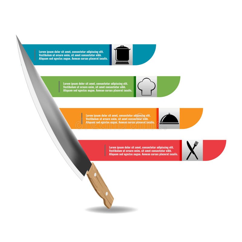 Wood Kitchen Knife Graphic Template Stock Illustration Illustration